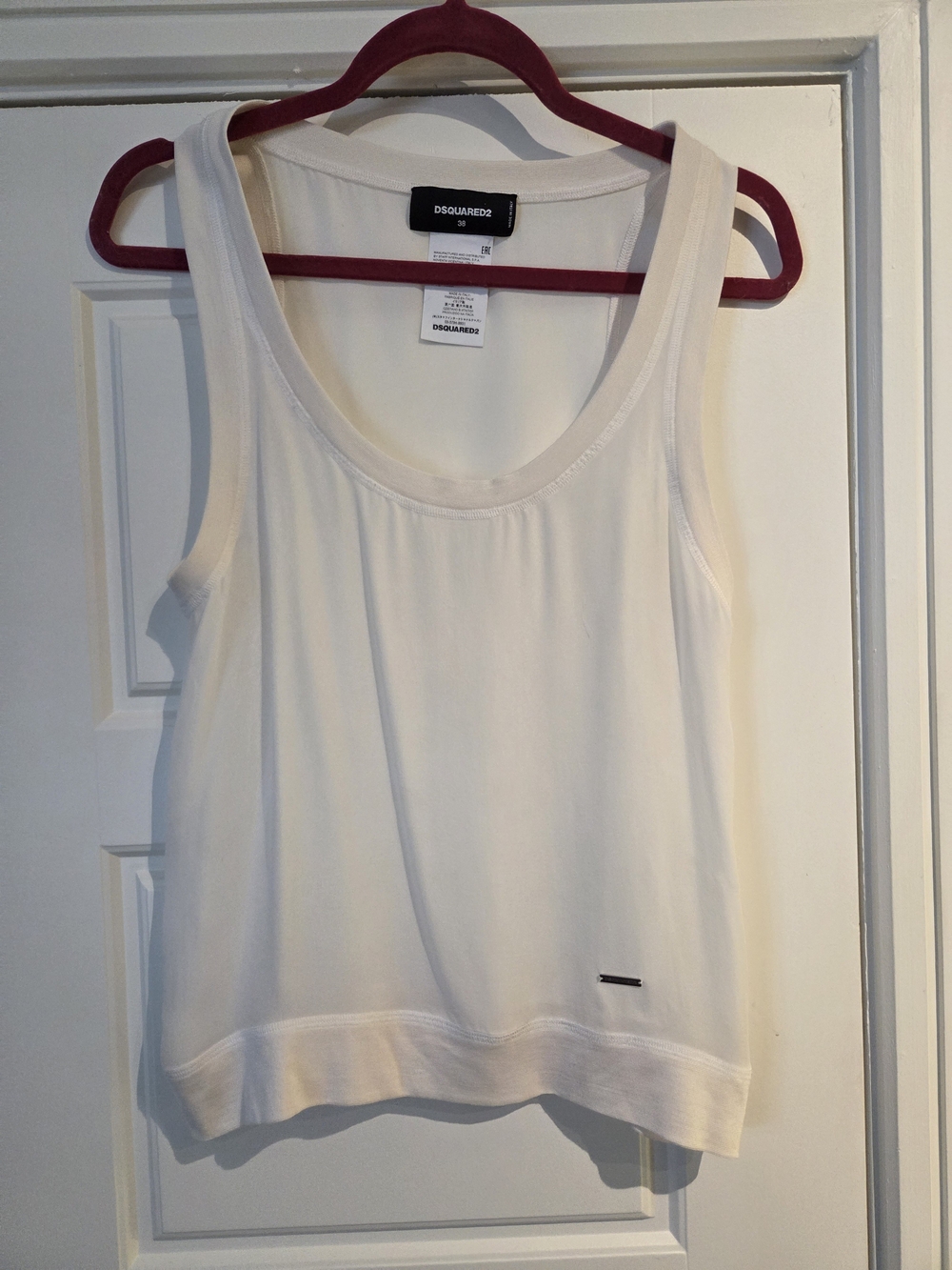 DSQUARED2 Cream Scoop Neck Tank Top